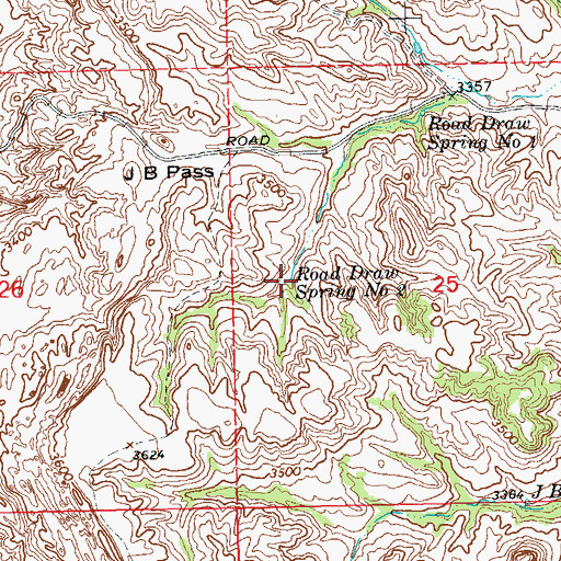 Topographic Map of Road Draw Spring Number Two, SD