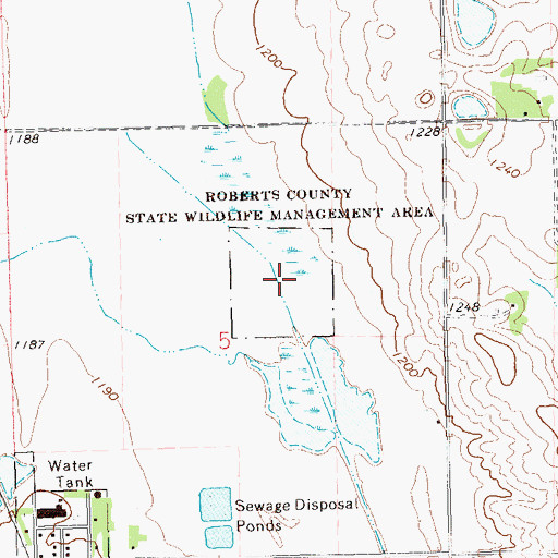 Topographic Map of Roberts County State Wildlife Management Area, SD