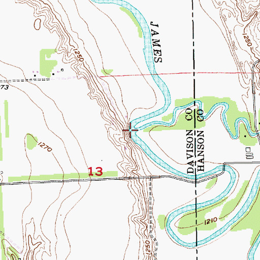 Topographic Map of Rock Creek, SD