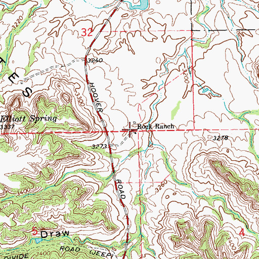 Topographic Map of Rock Ranch, SD