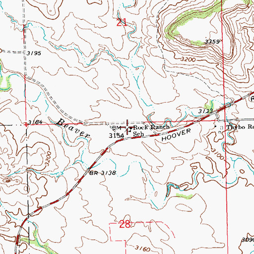 Topographic Map of Rock Ranch School, SD