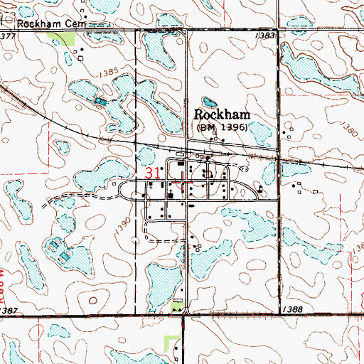 Topographic Map of Rockham, SD