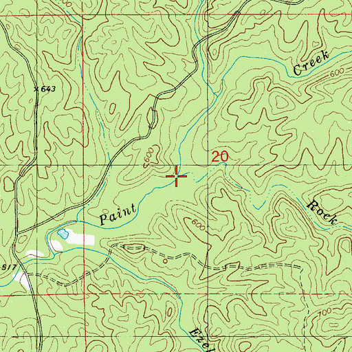 Topographic Map of Rock Branch, AL