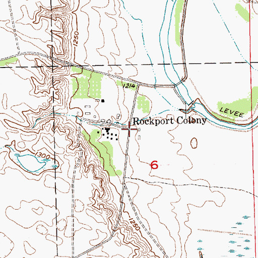 Topographic Map of Rockport Colony, SD