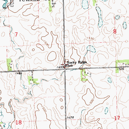 Topographic Map of Rocky Ridge School, SD