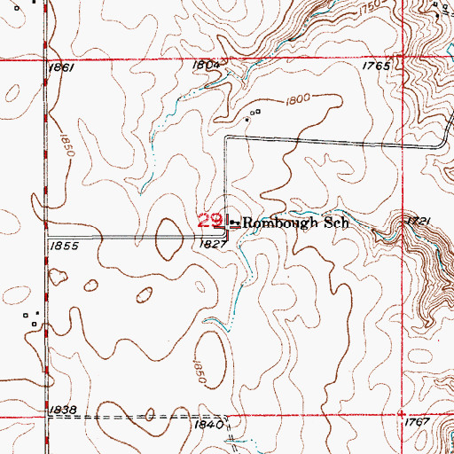 Topographic Map of Rombough School, SD