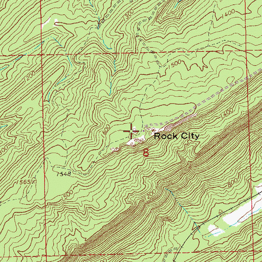 Topographic Map of Rock City, AL