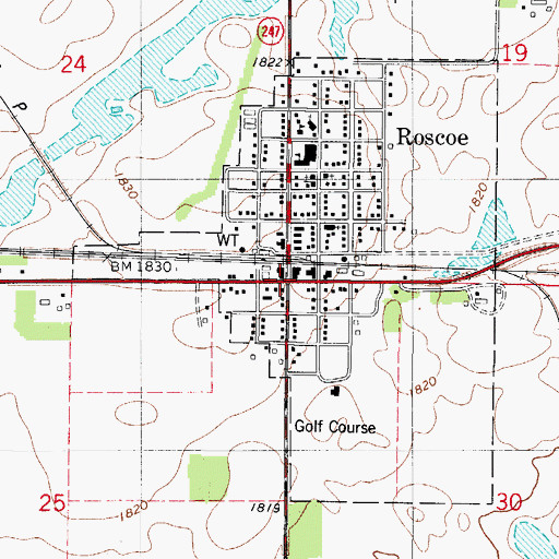 Topographic Map of Roscoe, SD