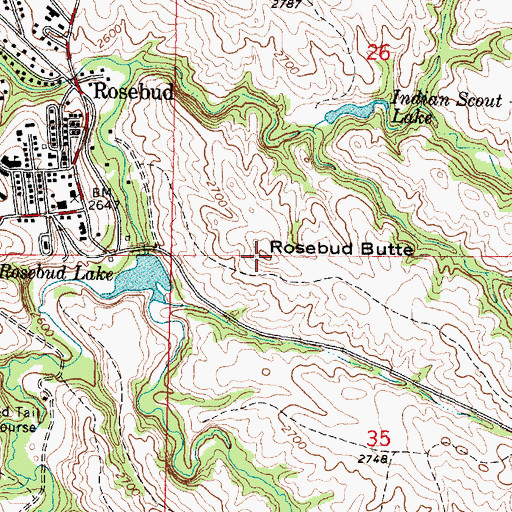 Topographic Map of Rosebud Butte, SD