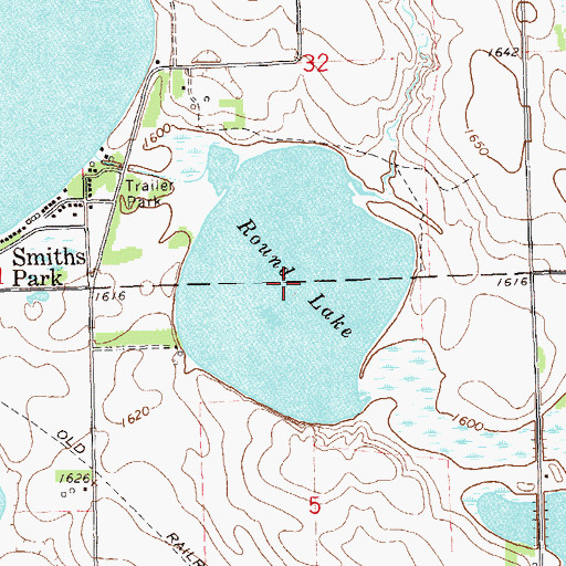 Topographic Map of Round Lake, SD