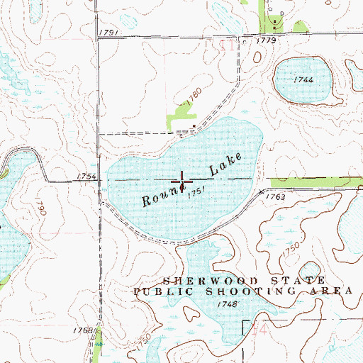 Topographic Map of Round Lake, SD