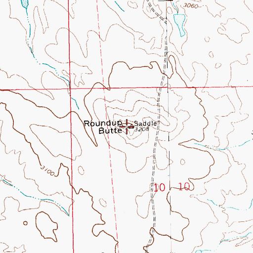 Topographic Map of Roundup Butte, SD