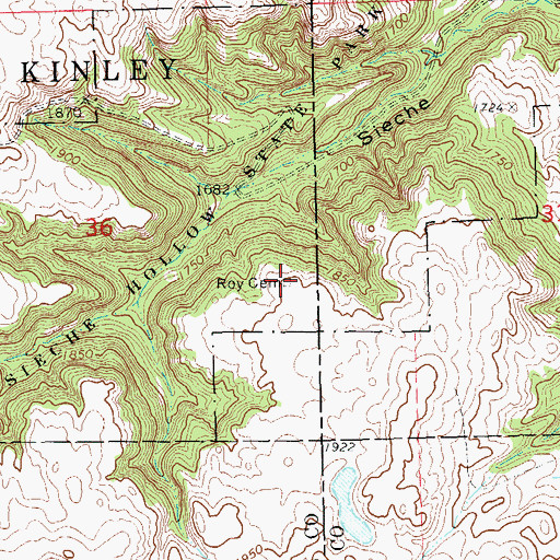 Topographic Map of Roy Cemetery, SD