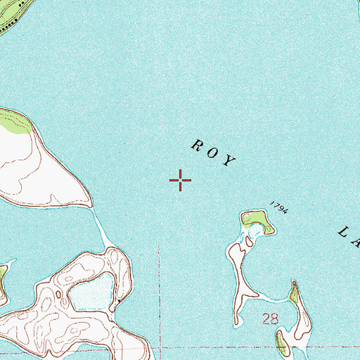 Topographic Map of Roy Lake, SD