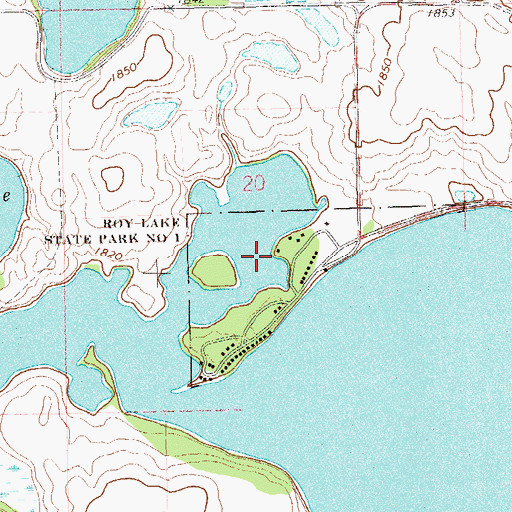 Topographic Map of Roy Lake State Park Number 1, SD