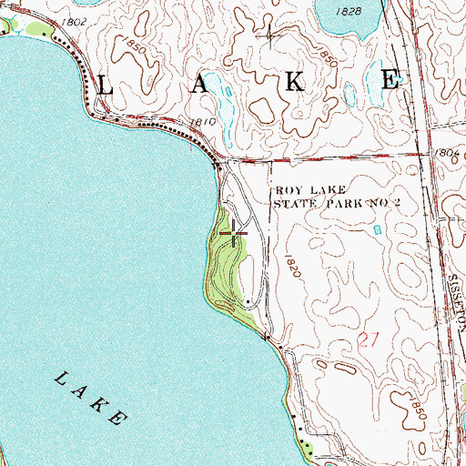 Topographic Map of Roy Lake State Park Number 2, SD