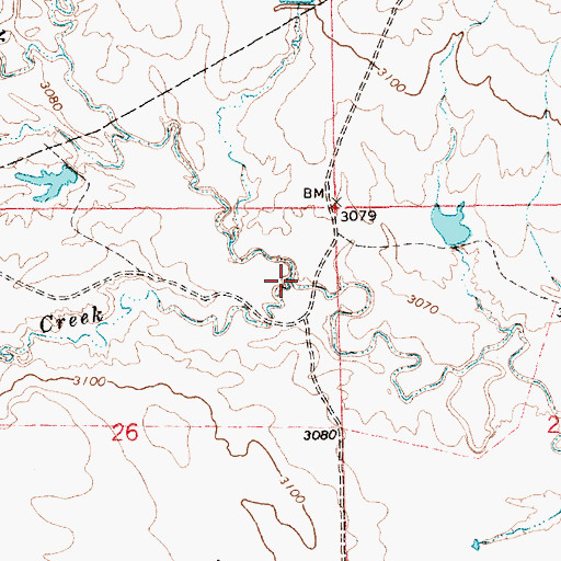 Topographic Map of Ruben Creek, SD