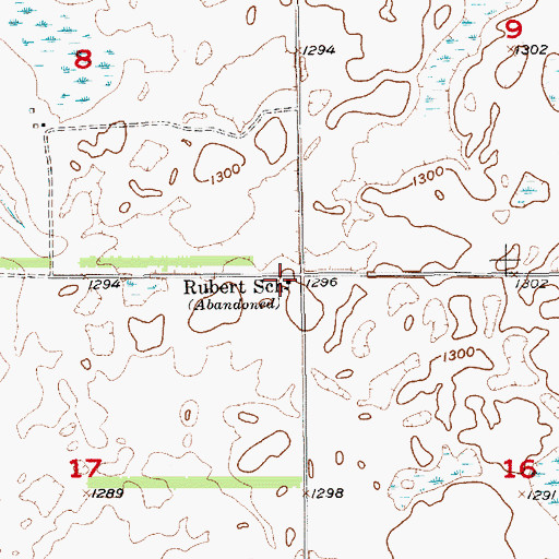 Topographic Map of Rubert School, SD