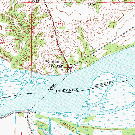 Topographic Map of Running Water, SD
