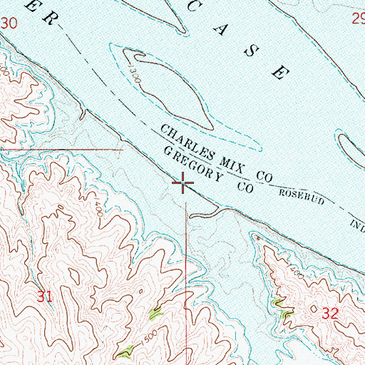 Topographic Map of Rush Creek, SD