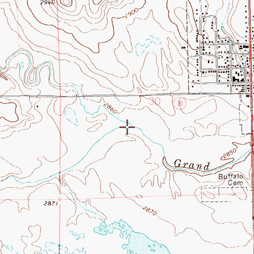Topographic Map of Rush Creek, SD