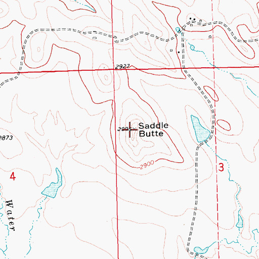 Topographic Map of Saddle Butte, SD