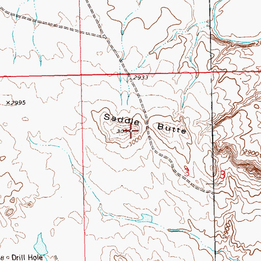 Topographic Map of Saddle Butte, SD