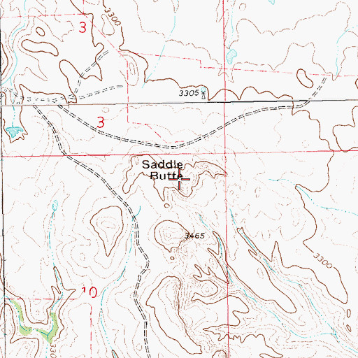 Topographic Map of Saddle Butte, SD