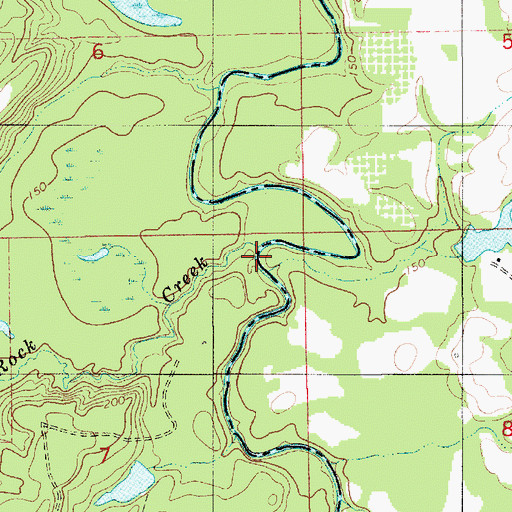 Topographic Map of Rock Creek, AL