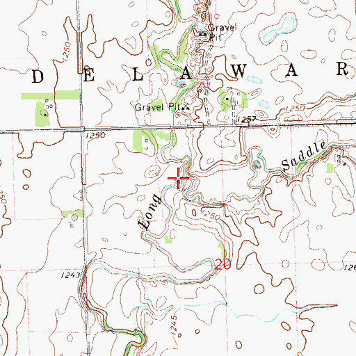 Topographic Map of Saddle Creek, SD