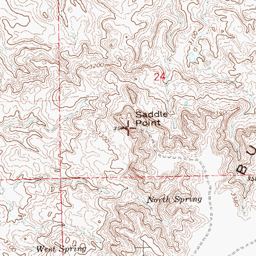 Topographic Map of Saddle Point, SD