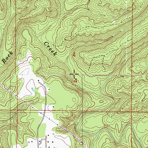 Topographic Map of Rock Creek, AL