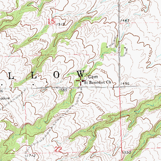 Topographic Map of Saint Benedict Church, SD