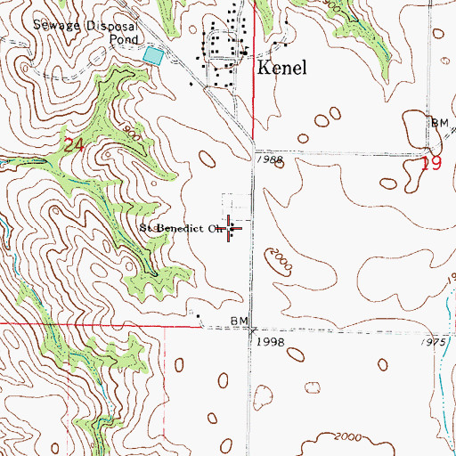 Topographic Map of Saint Benedict Church, SD