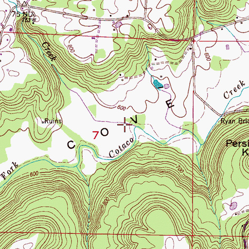 Topographic Map of Rock Creek, AL