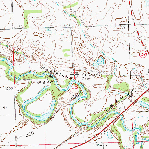 Topographic Map of Saint Charles Cemetery, SD