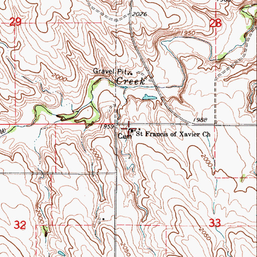 Topographic Map of Saint Francis of Xavier Church, SD
