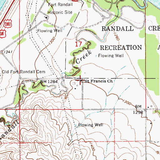 Topographic Map of Saint Francis Church, SD