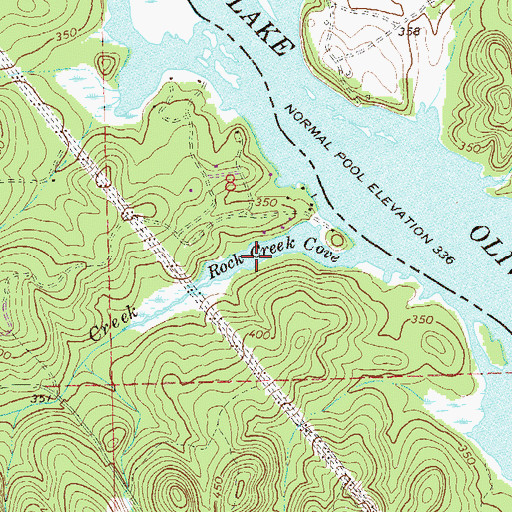 Topographic Map of Rock Creek Cove, AL