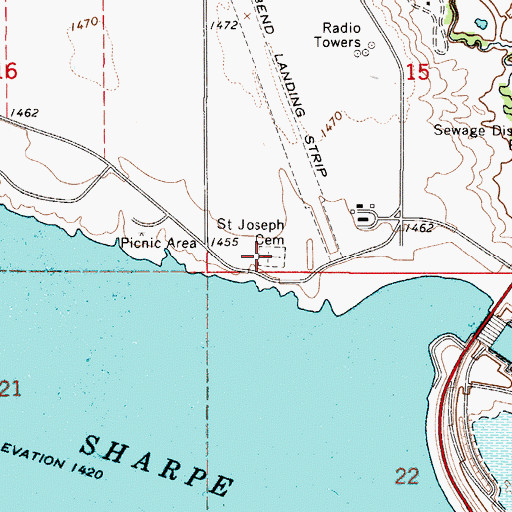 Topographic Map of Saint Joseph Cemetery, SD