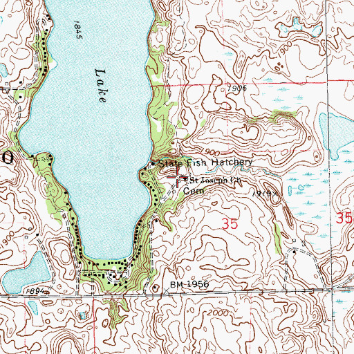 Topographic Map of Saint Joseph Church, SD