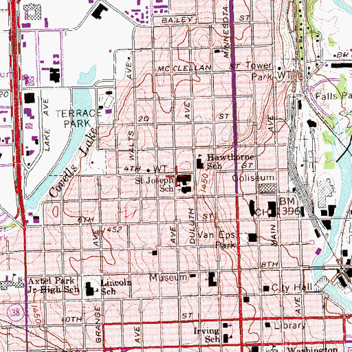 Topographic Map of Saint Joseph School, SD