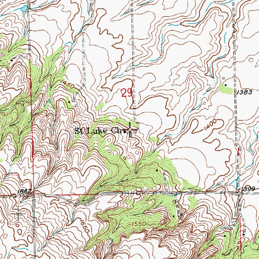 Topographic Map of Saint Luke Church, SD