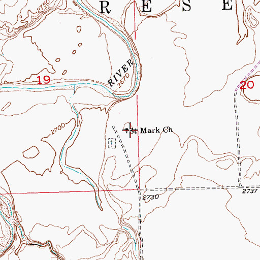 Topographic Map of Saint Mark Church, SD