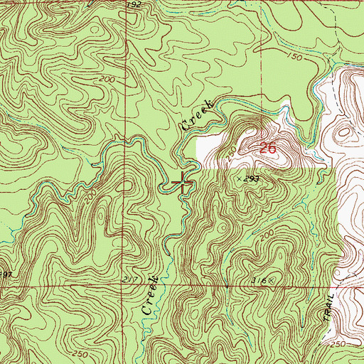 Topographic Map of Rock House Creek, AL