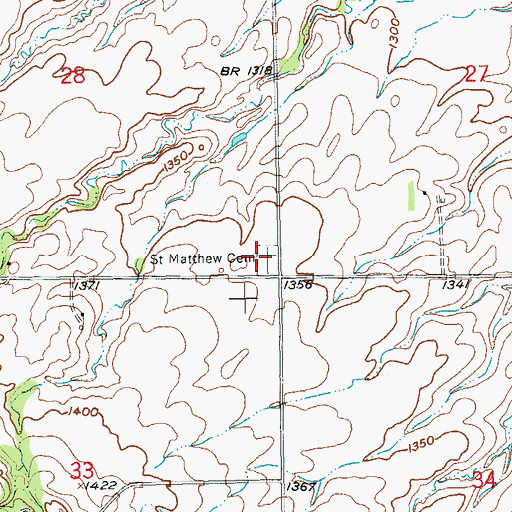 Topographic Map of Saint Matthew Cemetery, SD
