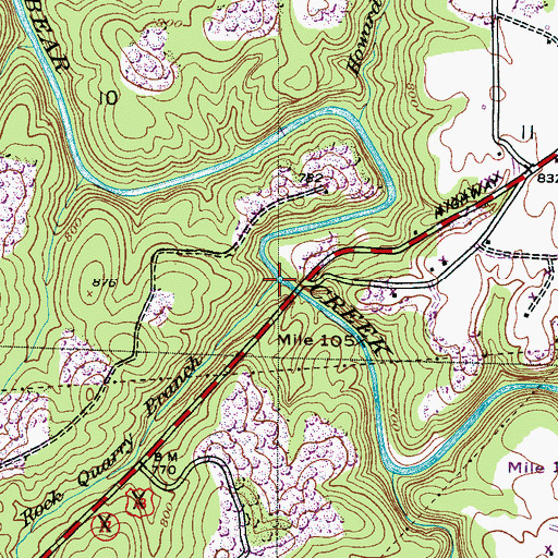 Topographic Map of Rock Quarry Branch, AL