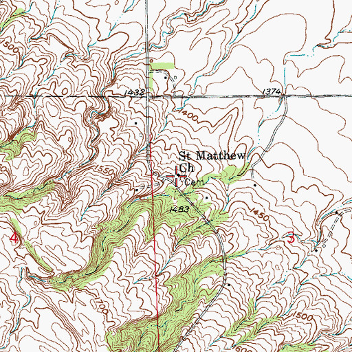 Topographic Map of Saint Matthew Church, SD