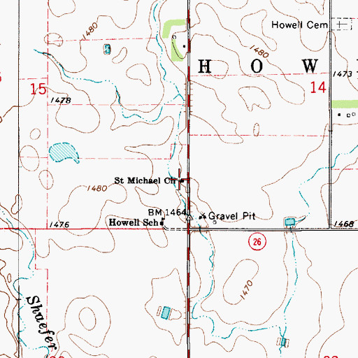 Topographic Map of Saint Michael Church, SD