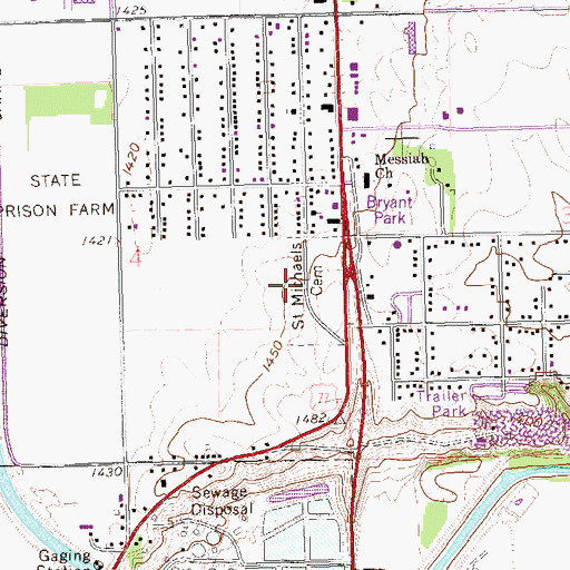 Topographic Map of Saint Michael's Cemetery, SD